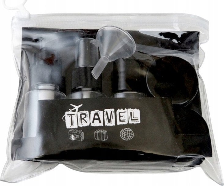 ECARLA_SET Zestaw akcesoriów podróżnych Czarny KS122CZ