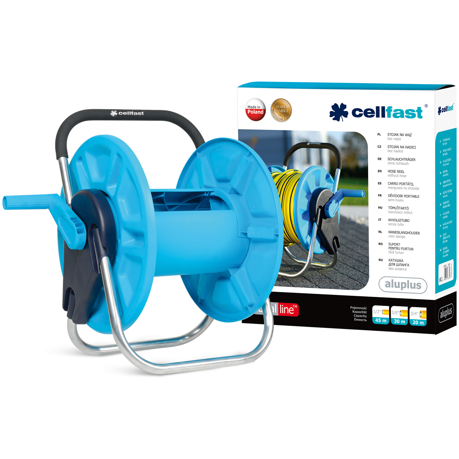 Cellfast Stojak do węża ogrodowego AluPlus 60m 1/2" (55-160)