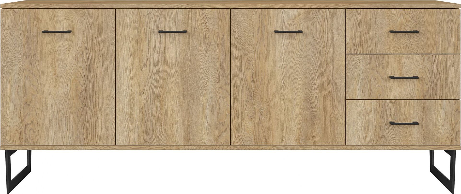 Elior Industrialna komoda z drewna dębowego - Bahama 5X