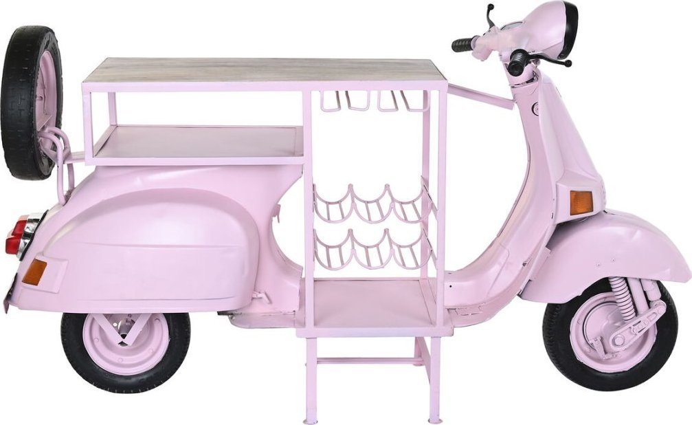 DKD Home Decor Stojak na Butelki DKD Home Decor 195 x 70 x 106 cm Jasnoróżowy Żelazo Drewno mango