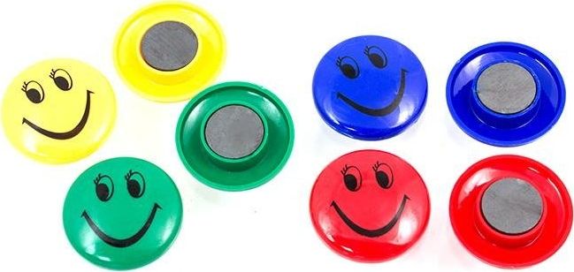 CreativeHome AG348 MAGNESY NA LODÓWKĘ ZNACZKI UŚMIECH 8 SZT. uniwersalny