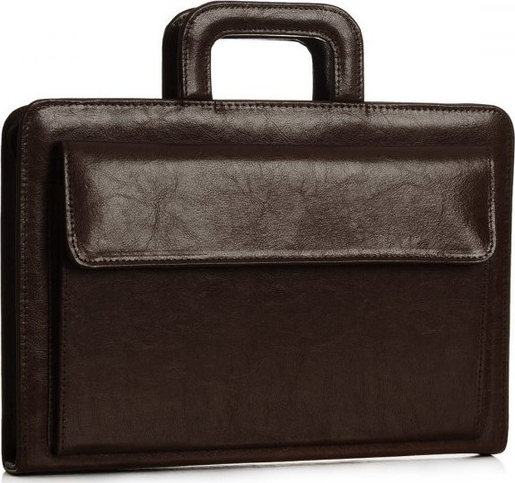 SKÓRZANA AKTÓWKA TECZKA BIWUAR NA DOKUMENTY SOLOME Z RĄCZKĄ