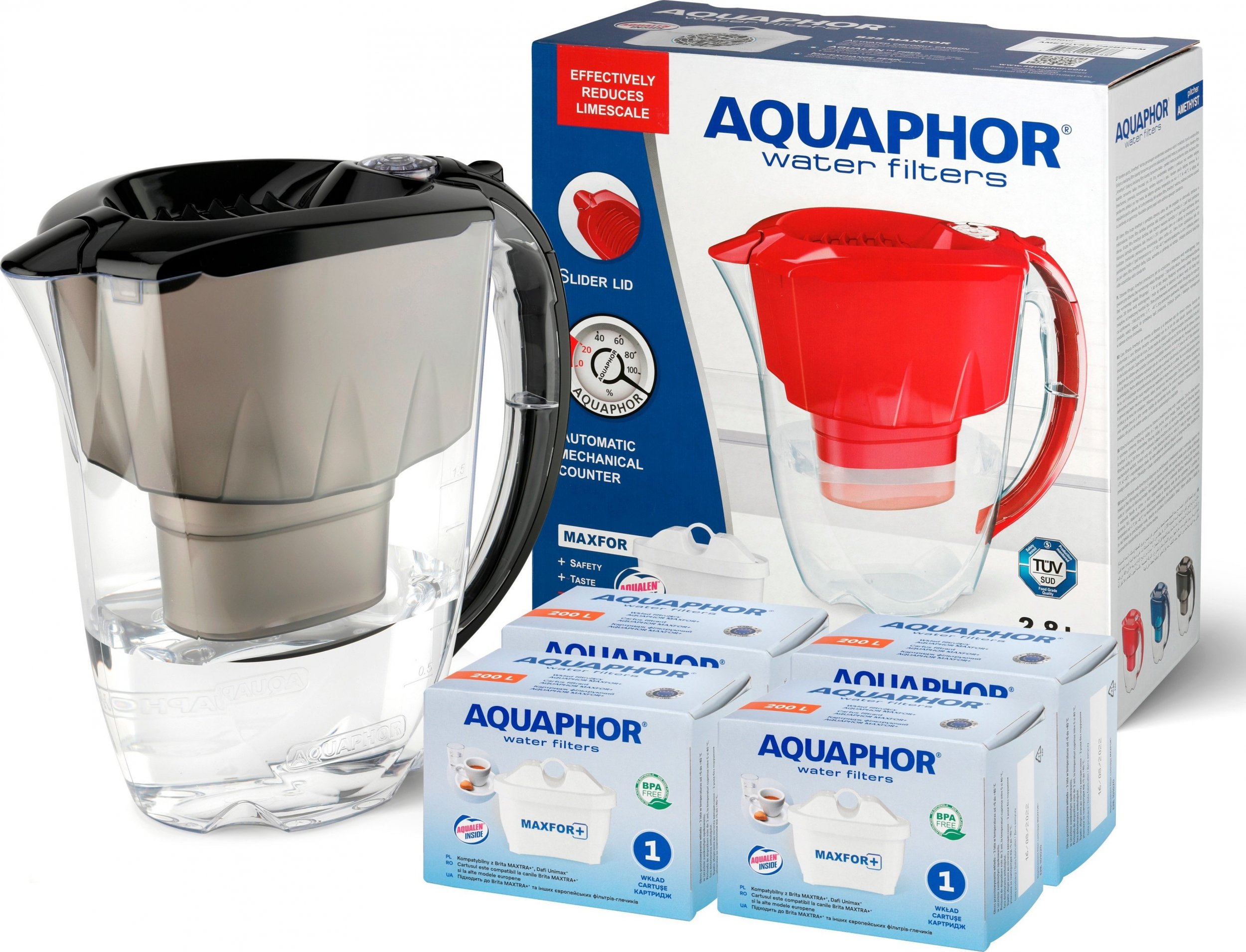 Dzbanek filtrujący Aquaphor DZBANEK FILTRUJĄCY AQUAPHOR AMETHYST + 4 WKŁADY B100-25 MAXFOR+