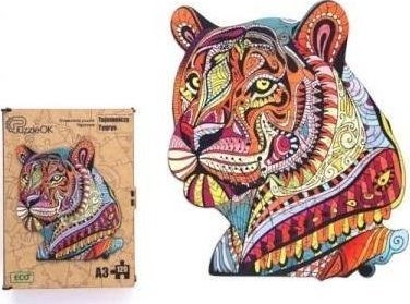 PuzzleOK Puzzle drewniane eko 129 Tajemniczy tygrys A3
