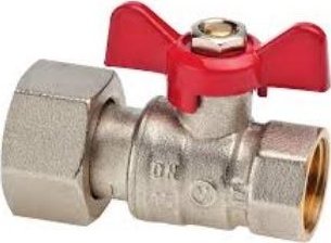 Valvex Zawór odcinający kulowy z obrotową nakrętką z motylkiem aluminiowym SPIN 3/4'' do wodomierzy z możliwością plombowania