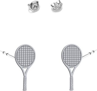 MEJK Jewellery Kolczyki Srebrne Rakieta Tenisowa