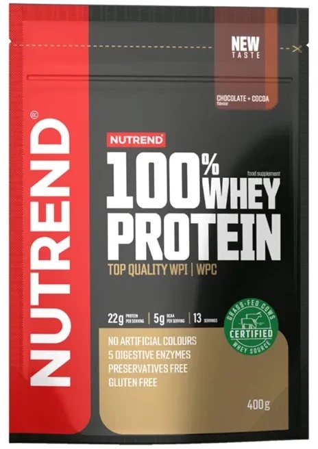 Nutrend - Odżywka Białkowa 100% Whey Protein, Chocolate + Cocoa, Proszek 400g