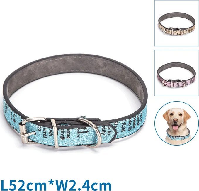 Nobleza Obroża dla psa ze sztucznej skóry z PU z nadrukiem literowym Obroża dla psa ze sztucznej skóry z PU z nadrukiem literowym