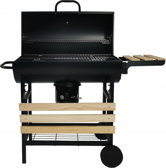 kontrast Grill węglowy na kółkach pokrywa półki popielnik BBQ 1008