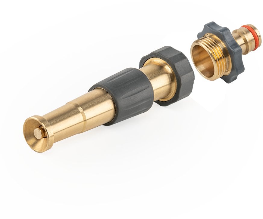 DYSZA REGULOWANA MOSIĘŻNA GW 3/4" Z PRZYŁĄCZEM NA KRAN GZ 3/4" 12,5cm BRASS SOFT