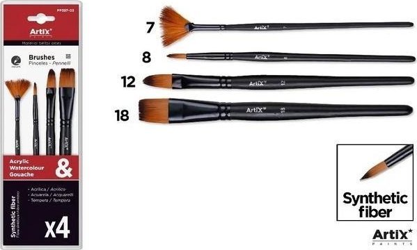 Pędzle syntetyczne 4szt