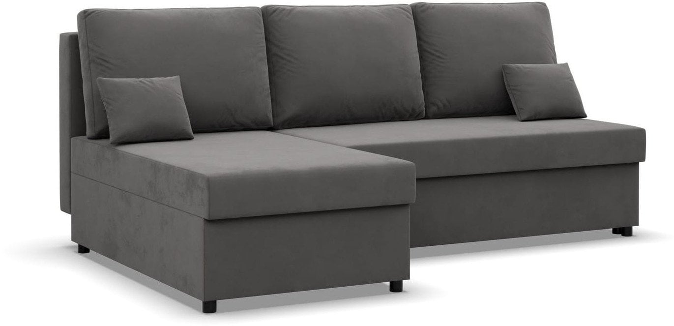 Narożnik z funkcją spania, Flow, 201x138x92 cm, odcienie szarości | TYLETEGOTU