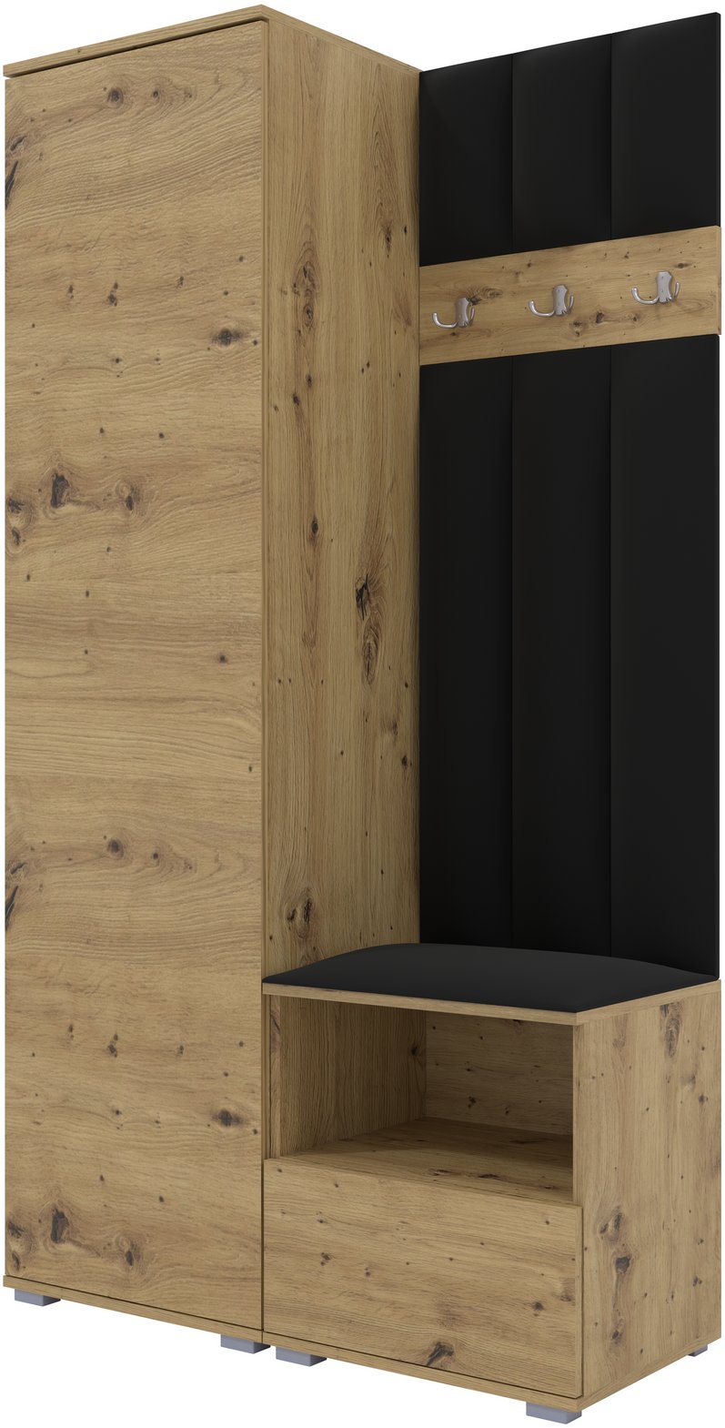 Tapicerowana garderoba Nela I LUX w kolorze dąb artisan i tkaninie Trinity 16