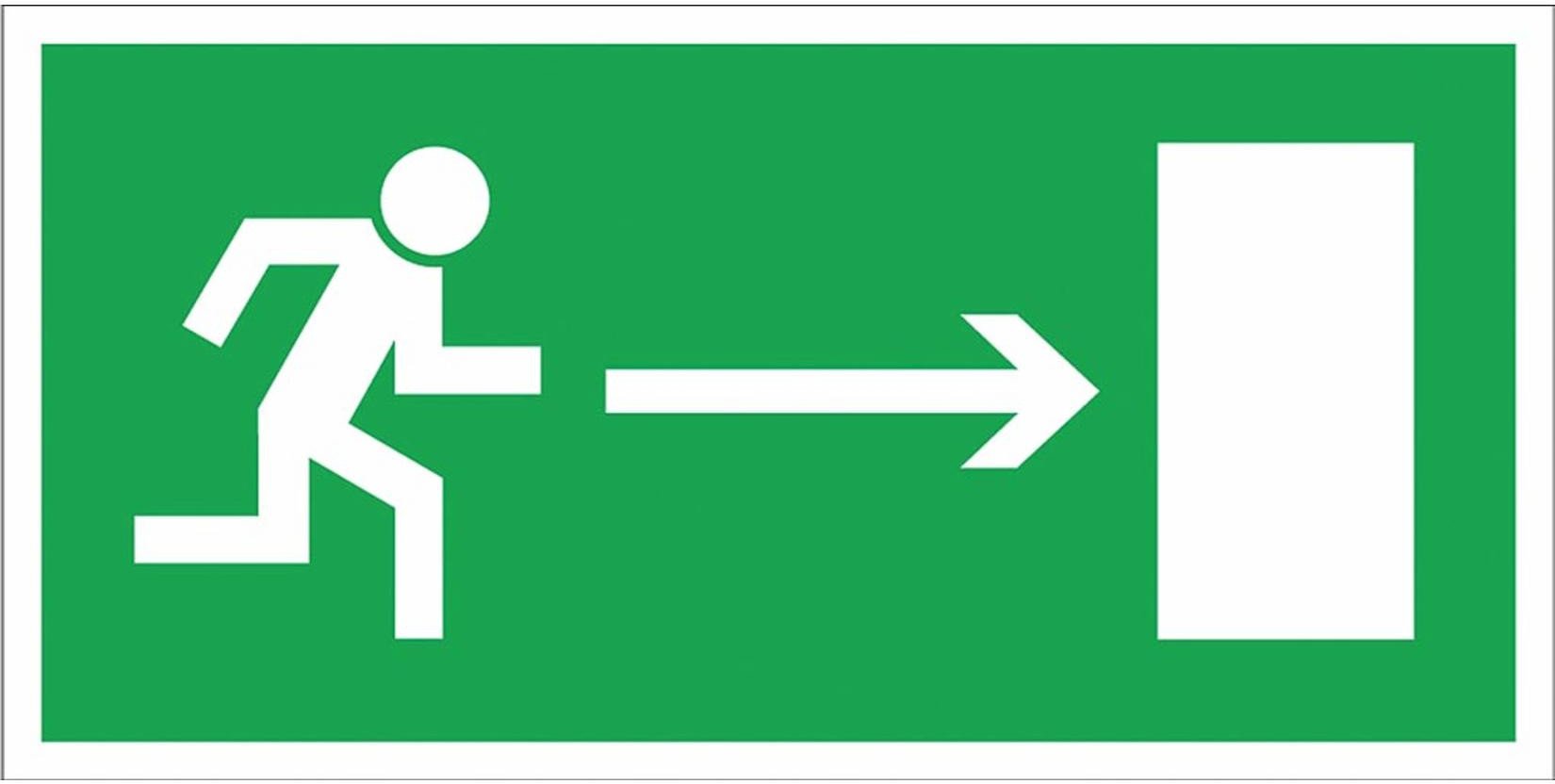 Z-4E - Znak ewakuacyjny Kierunek do wyjścia drogi ewakuacji w prawo