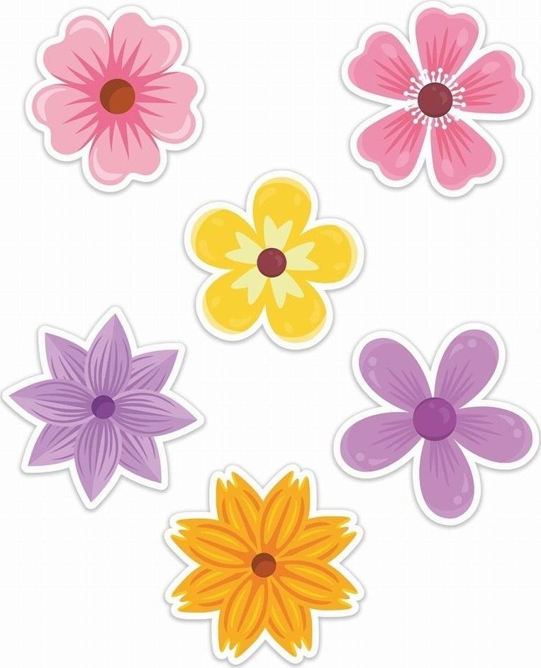 LearnHow Dekoracje okienne wiosenne 01 dwustronne 6szt