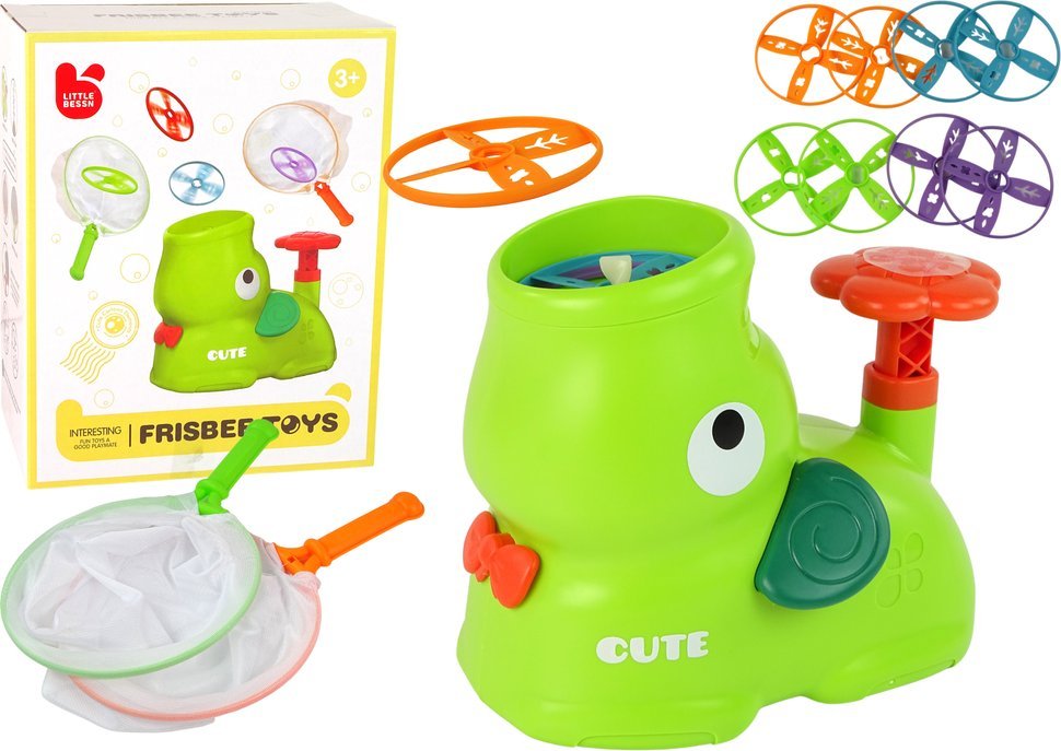 LeanToys Gra Zręcznościowa Złap Frisbee Słoń Katapulta Zielony