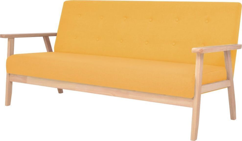 vidaXL 3-osobowa sofa tapicerowana, żółta