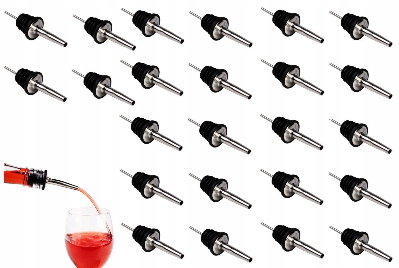 24x DOZOWNIK NALEWAK DO BUTELKI METAL KANZA