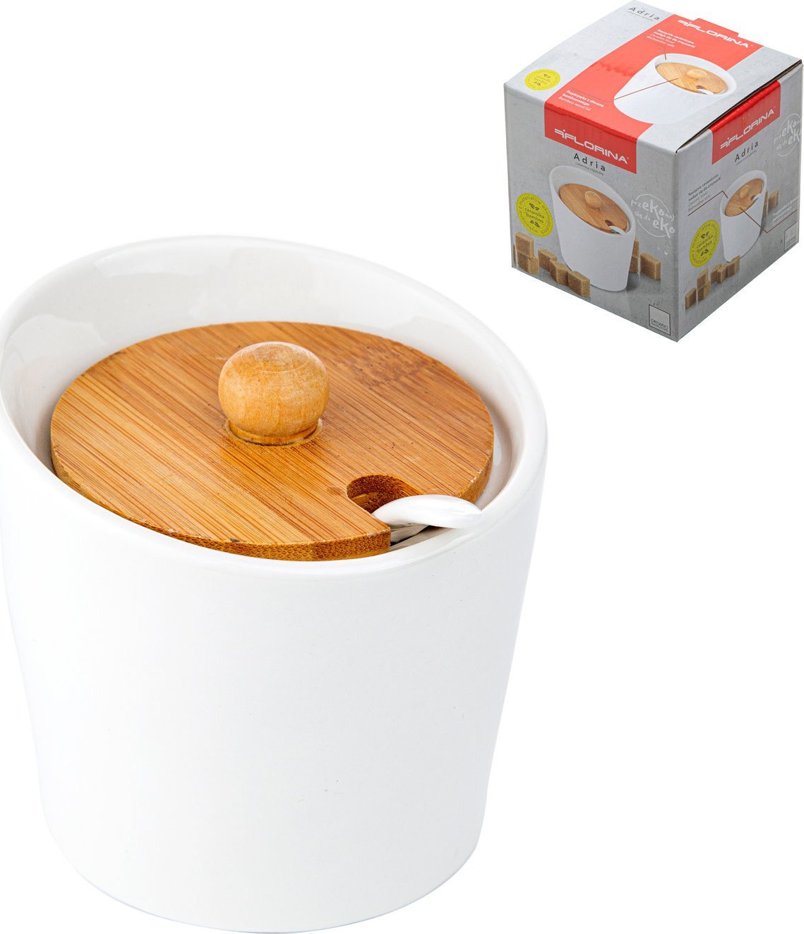 Florina Cukiernica z bambusową pokrywką Florina Adria 10x10x9,5 cm 230 ml