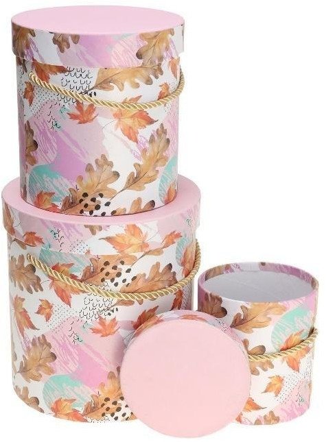 Rozette Pudełko Flower Box 3szt różowy ROZETTE