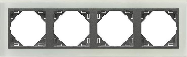 Efapel EFAPEL CRYSTAL RAMKA 4-KROTNA SZKŁO GRAFIT 90940 TCS