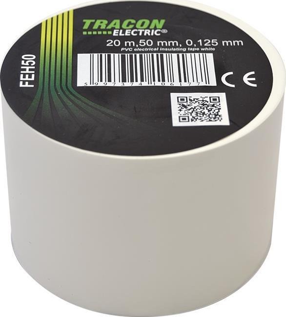 Tracon Electric Taśma izolacyjna 20mx50mm biały
