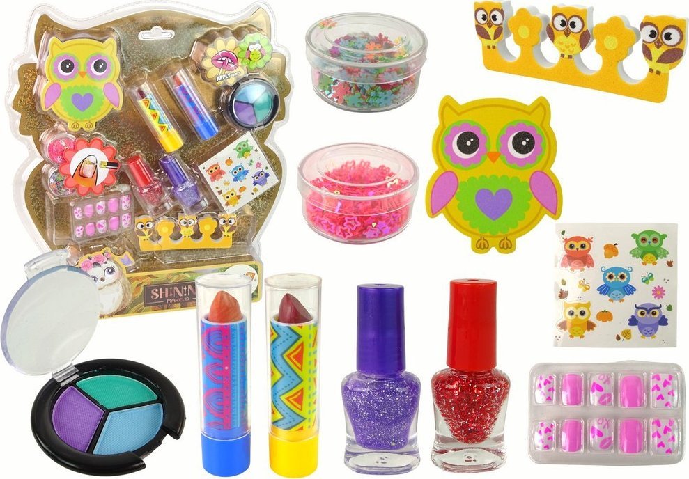 LeanToys Zestaw Do Makijażu Zdobienie Paznokci Sowa
