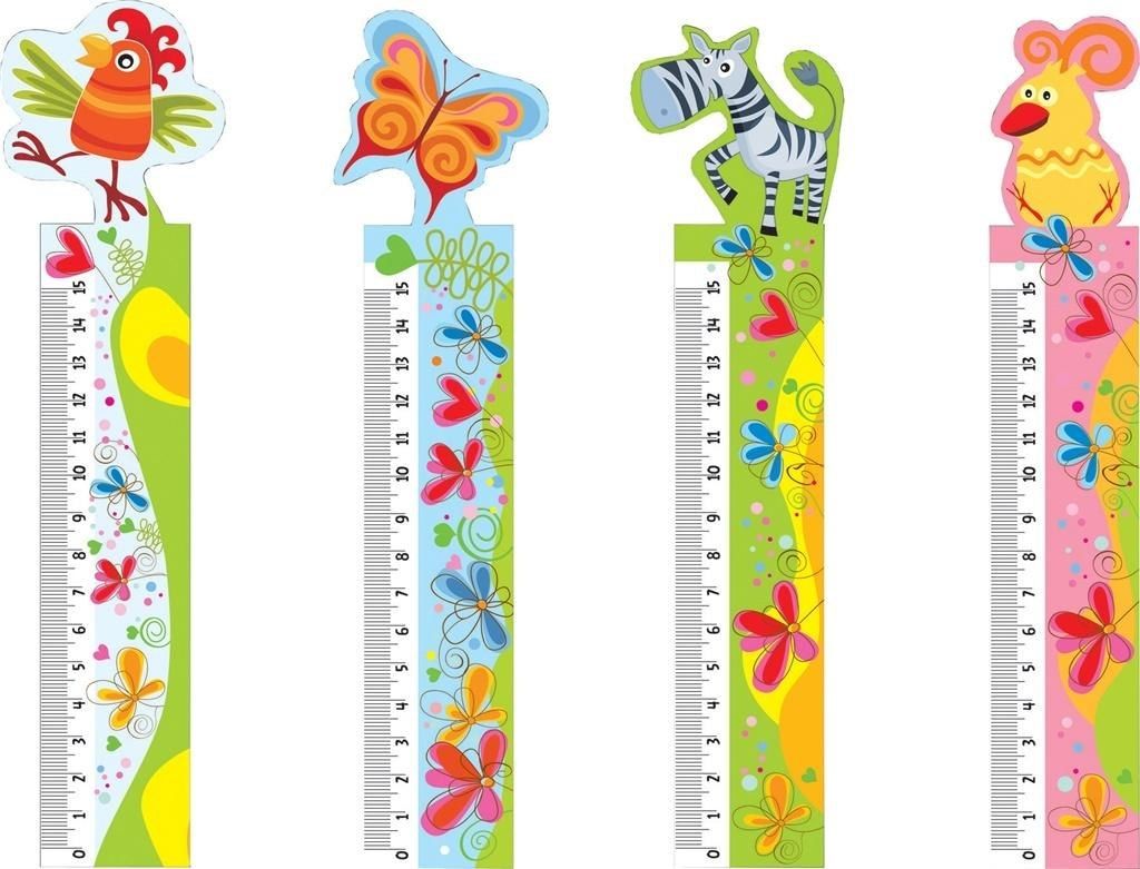 Centrum Linijka z tabliczką mnożenia 3D Giraffe 15cm mix