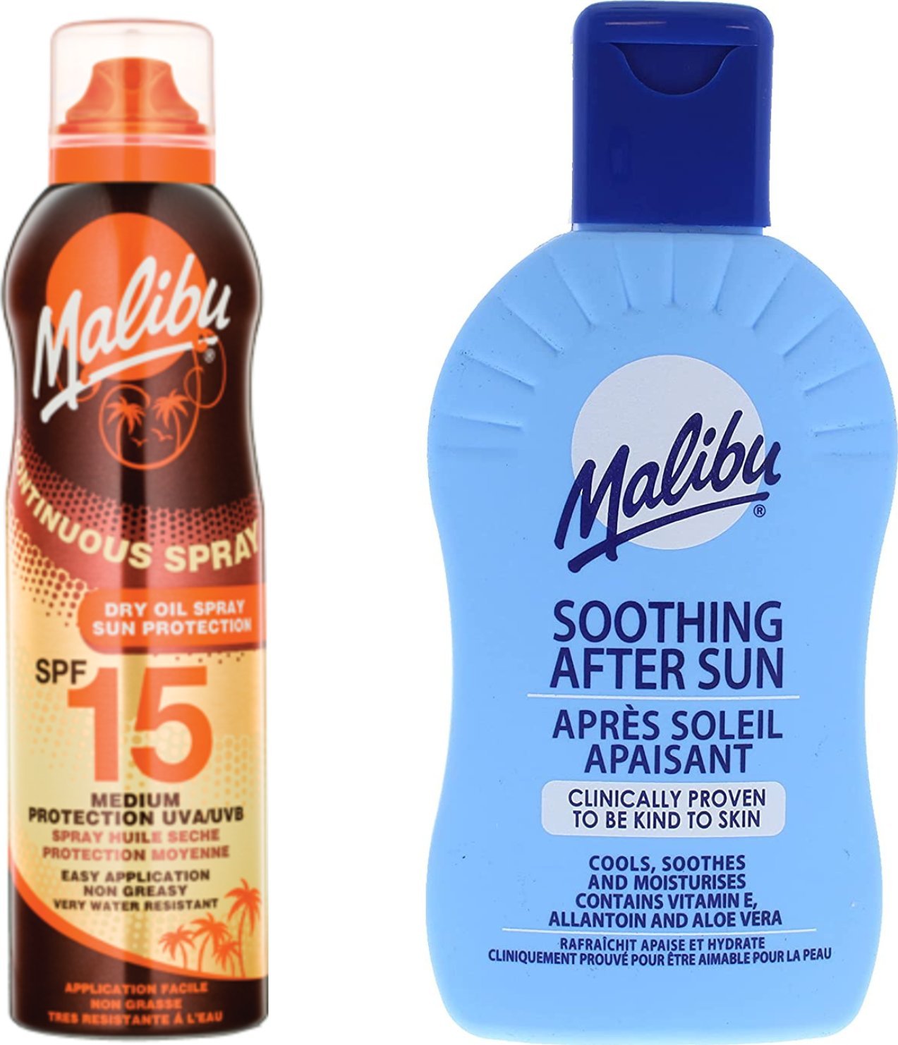 Malibu Malibu Suchy Olejek W Aerozolu SPF15 175ml + Balsam Po Opalaniu 200ml