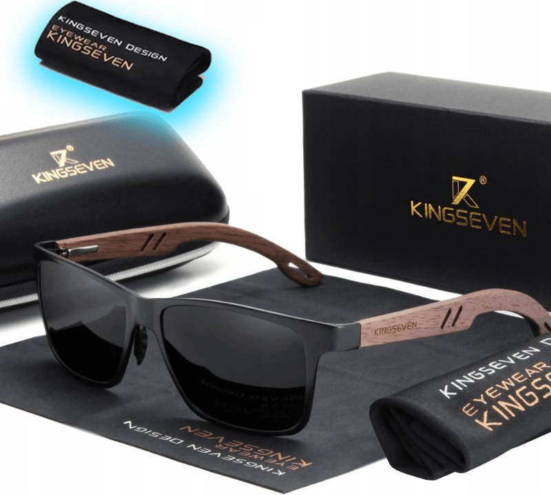 Kingseven Okulary W5507 czarne / drewno
