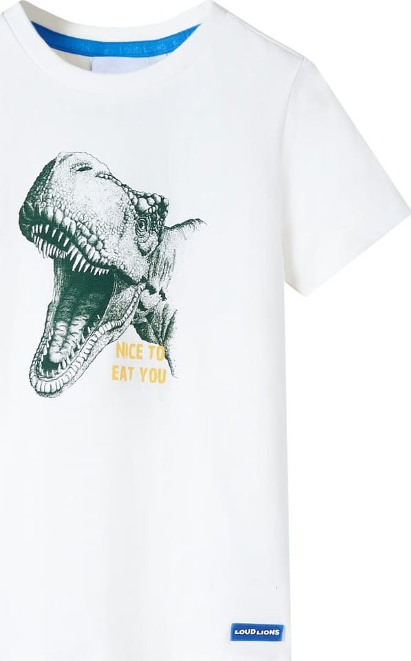 vidaXL Koszulka dziecięca, ecru, 140