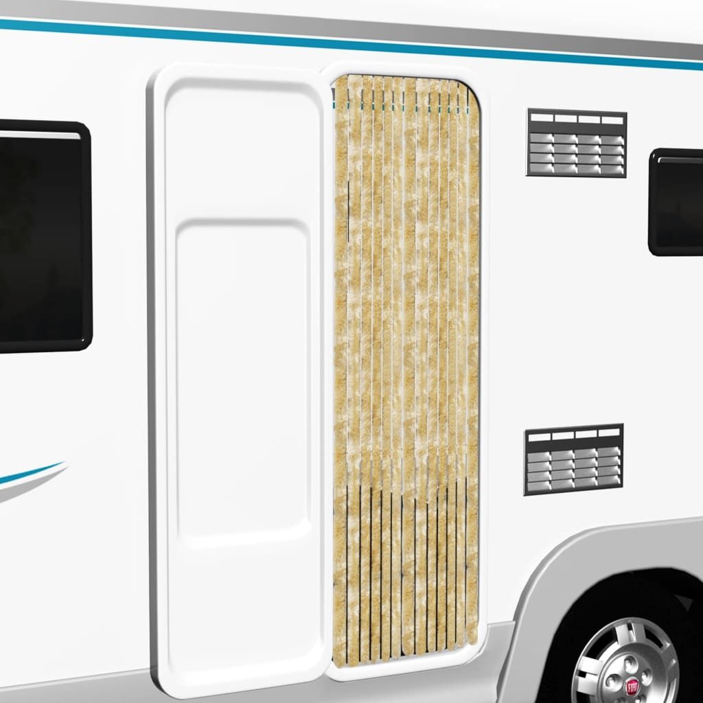 vidaXL Zasłona przeciwko owadom, beżowa, 56x200 cm, szenil