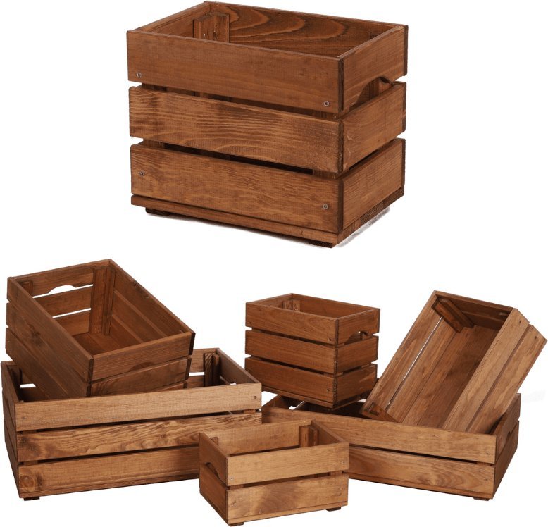 Wamar-Sosenka Drewniana Skrzyneczka 22x30x20 cm Brązowa Olejowana Szlifowana Drewno sosnowe 12 litrów / Wamar-Sosenka