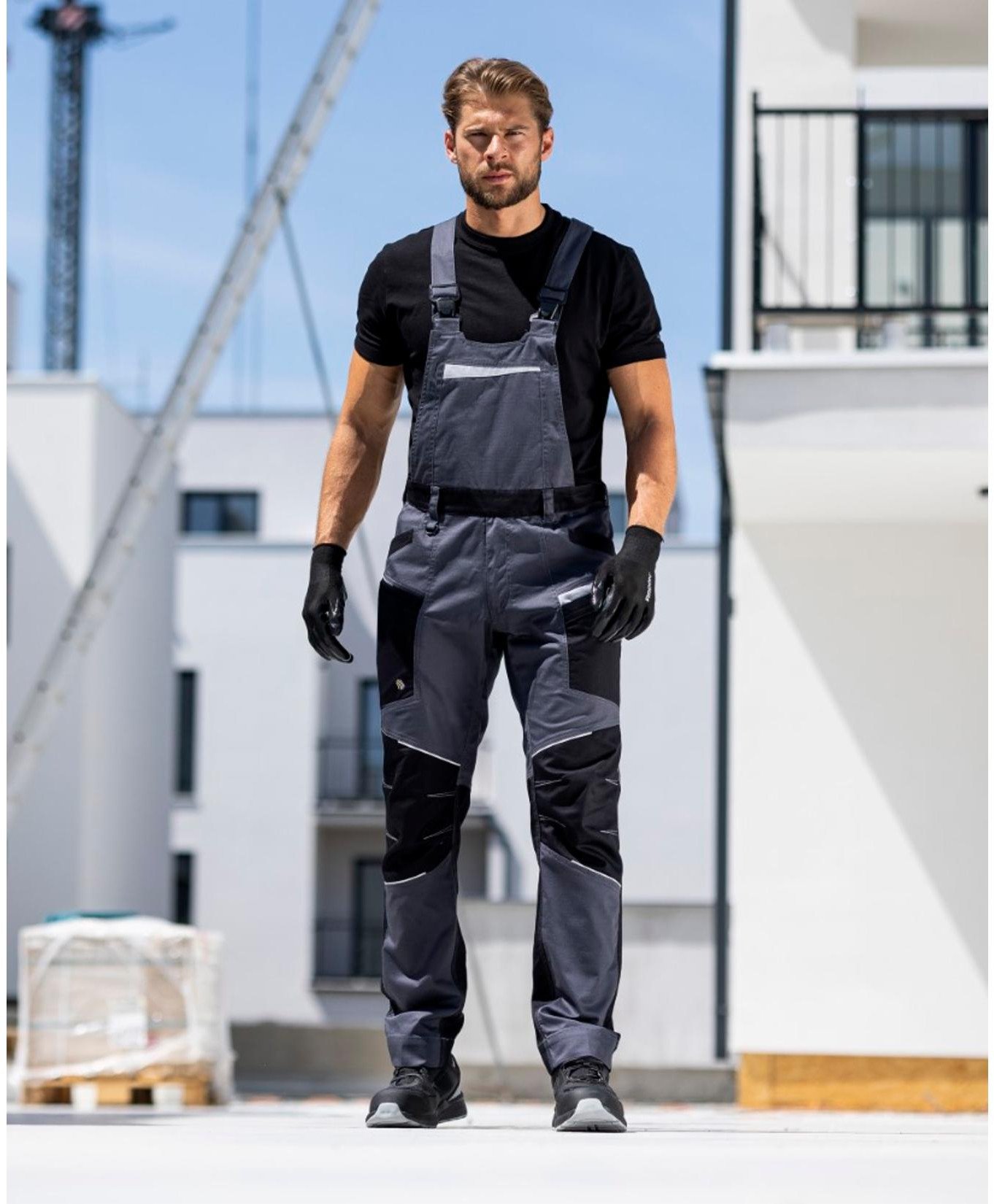 ARDONREFIWAN H6222 - Spodnie ogrodniczki wysoka trwałość i wytrzymałość właściwości antystatyczne 6 kieszeni pasy odblaskowe zgodne z EN ISO 56