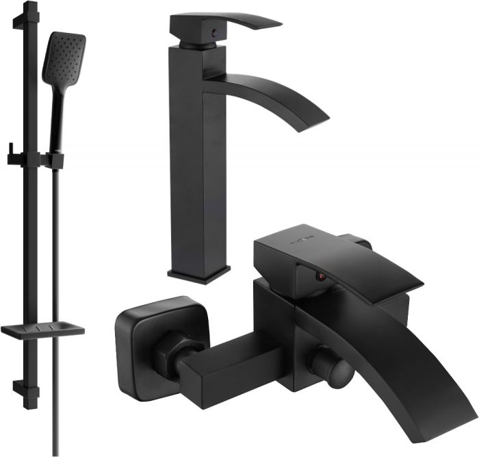 Mexen Mexen Libra DQ62 zestaw wannowy, czarny - 745113DQ62-70