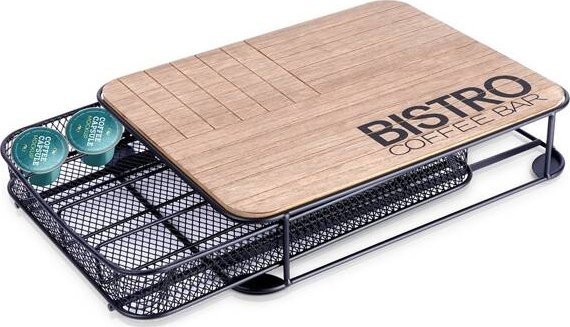 Vilde Organizer na kapsułki do kawy metalowy czarny BISTRO 30,5x24x6,5 cm