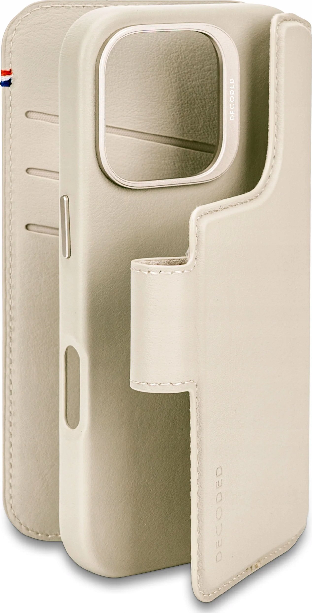 Decoded Decoded Leather Detachable Wallet - skórzana obudowa ochronna do iPhone 16 Pro kompatybilna z MagSafe (clay)