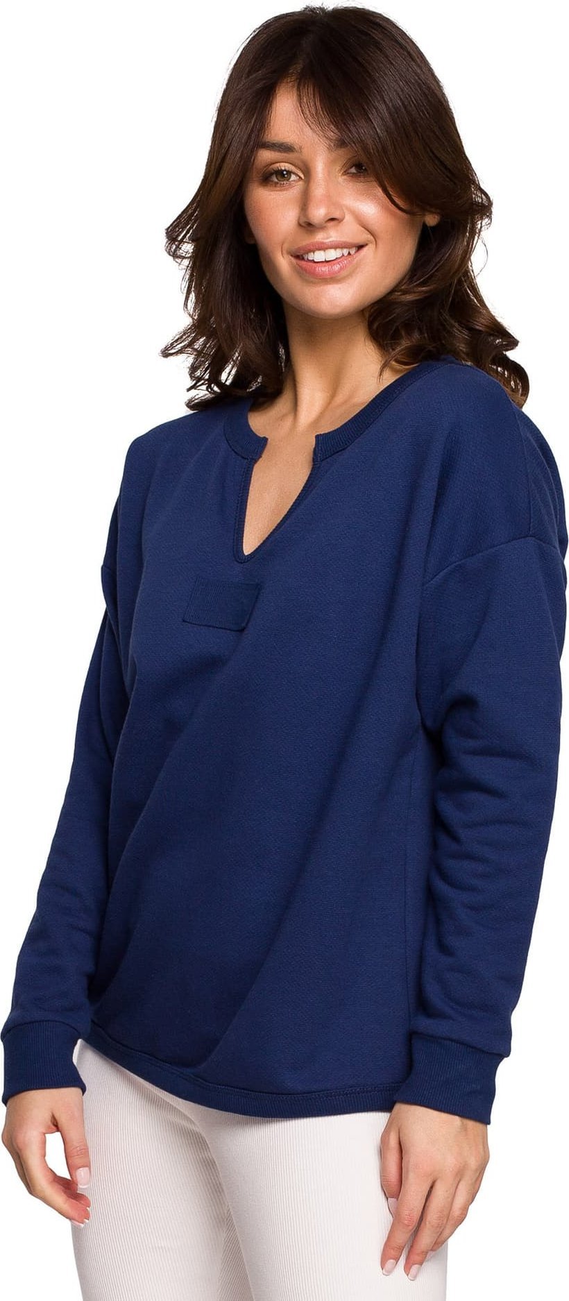 BeWear B225 Bluza z wycięciem w dekolcie - atramentowa (kolor niebieski, rozmiar XL)