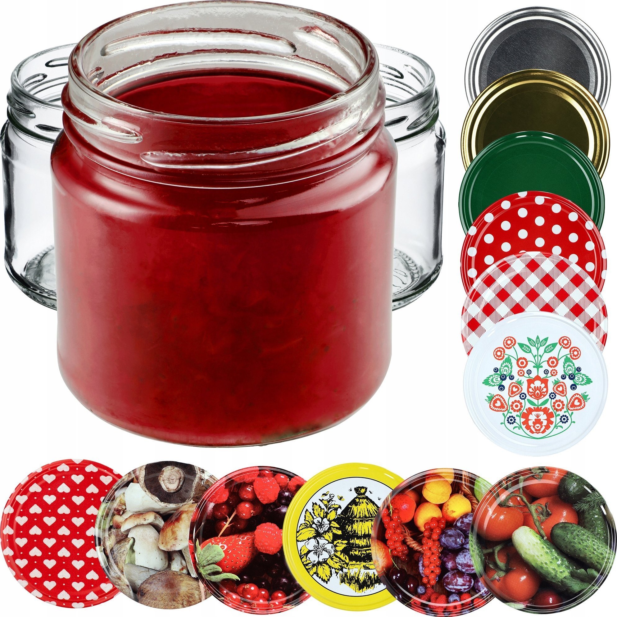 Kadax 100x Słoik 200ml + Zakrętka fi66 Na Przetwory Dżem