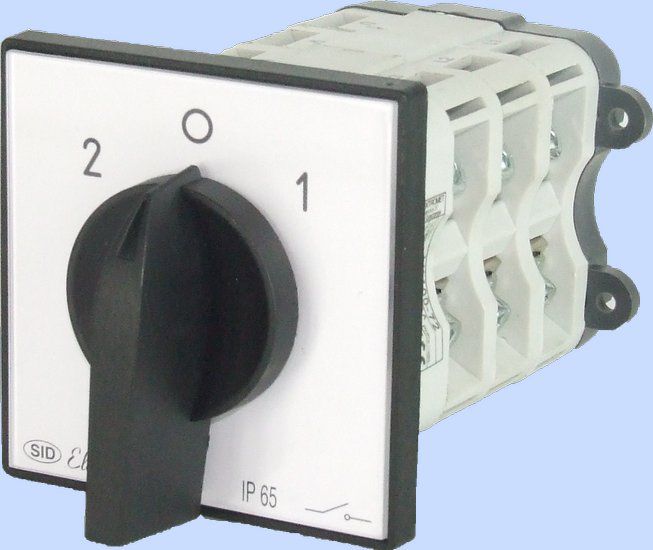 Elektromet Łącznik krzywkowy 2-0-1 3P 80A z płytką IP65 ŁK 63-72 (926372)