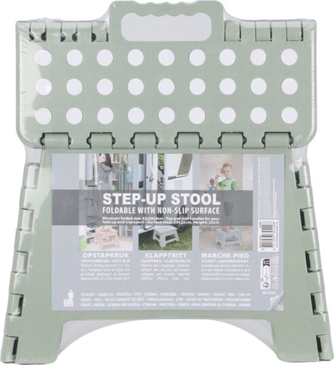 STOŁEK TABORET ANTYPOŚLIZGOWY SKŁADANY - ZIELONY