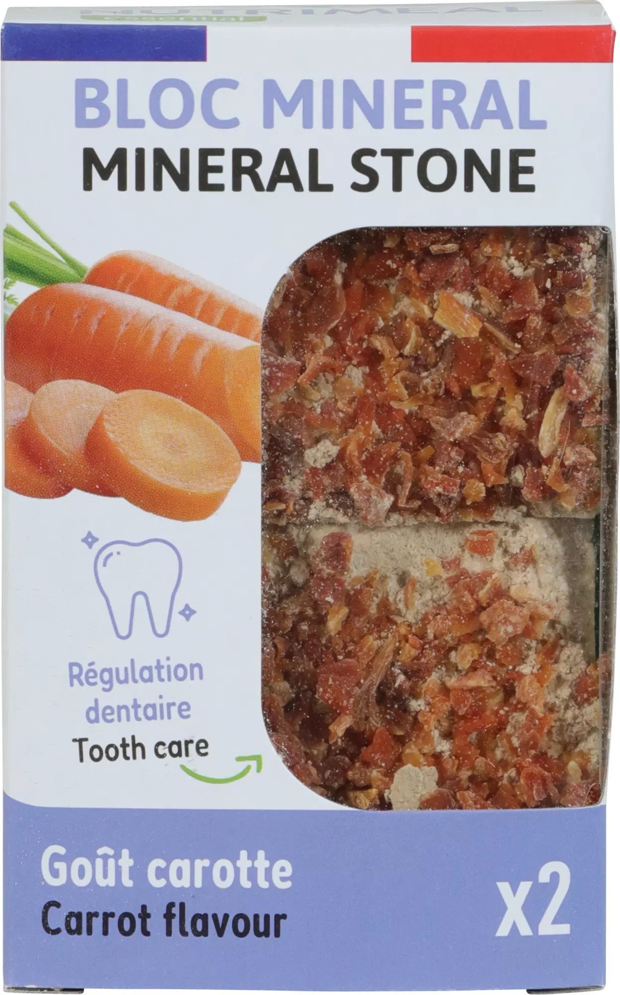 ZOLUX Kostka mineralna dla małych ssaków NUTRIMEAL 3 z marchewką 2 x 200g