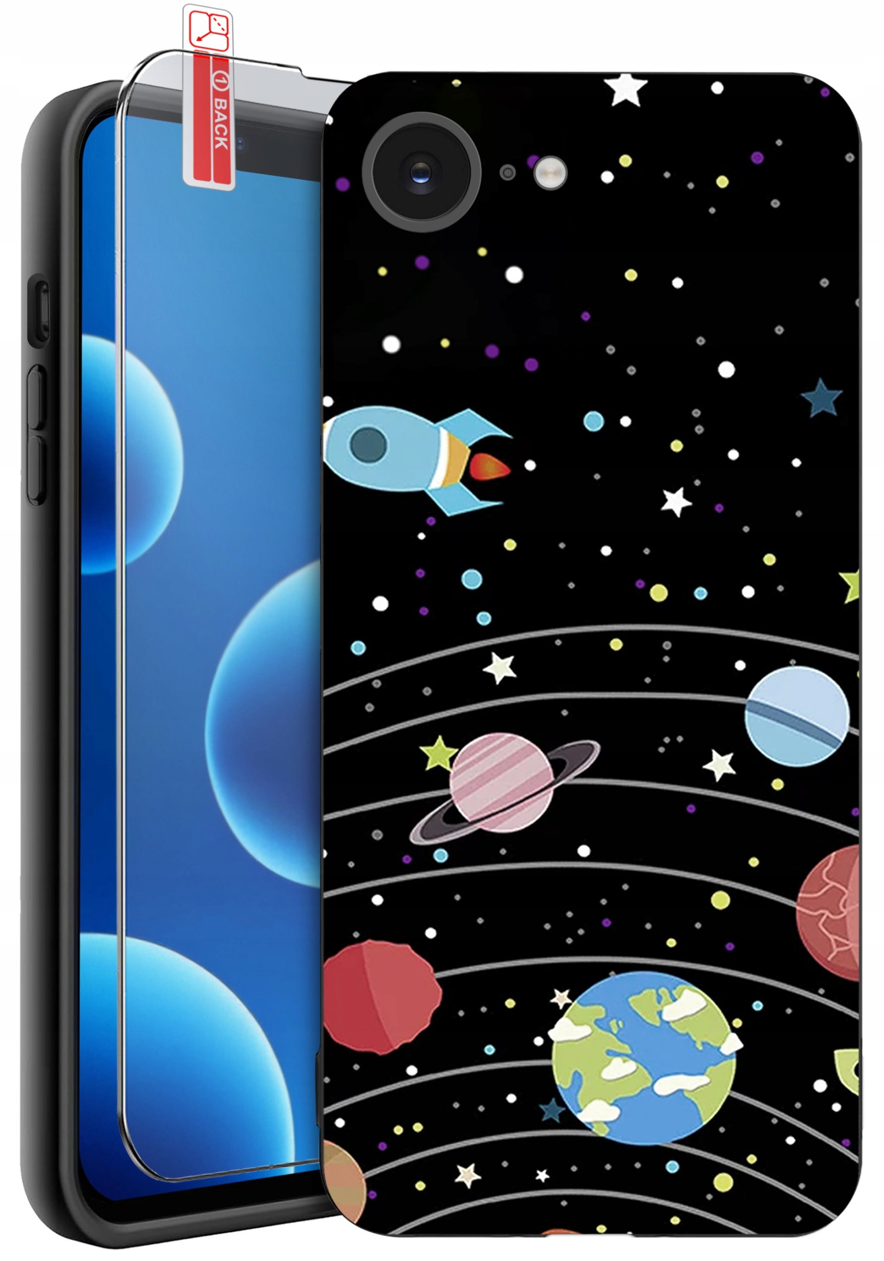 ETUI do iPhone 16e | WZORY | SILIKONOWE MATT CASE + SZKŁO 9H