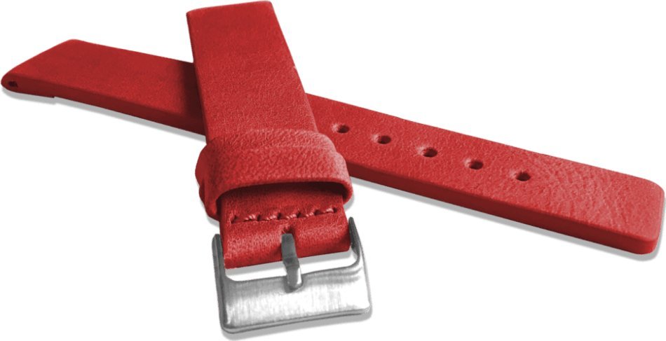 Lavvu LAVVU Czerwony gładki pasek PLAIN z luksusowej skóry Top Grain - 16