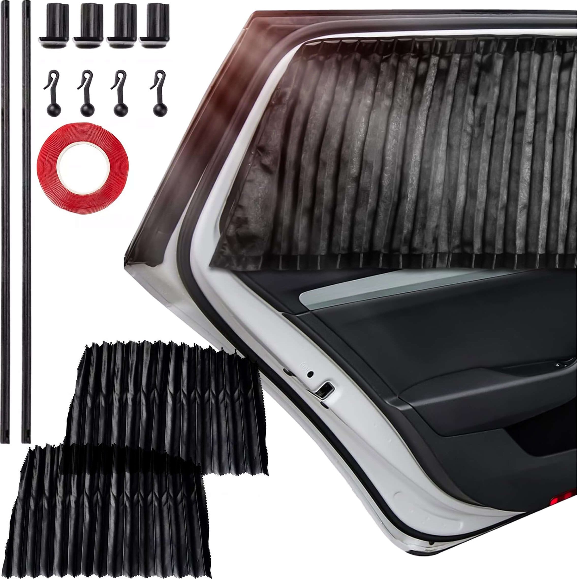 Alogy Osłona Magnetyczna kurtyna roleta na szyby tylne boczne do auta samochodu przeciwsłoneczna ochrona UV Czarna [2szt]