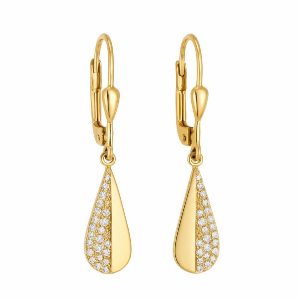 Złote Kolczyki z Cyrkoniami Łezki KL.03453