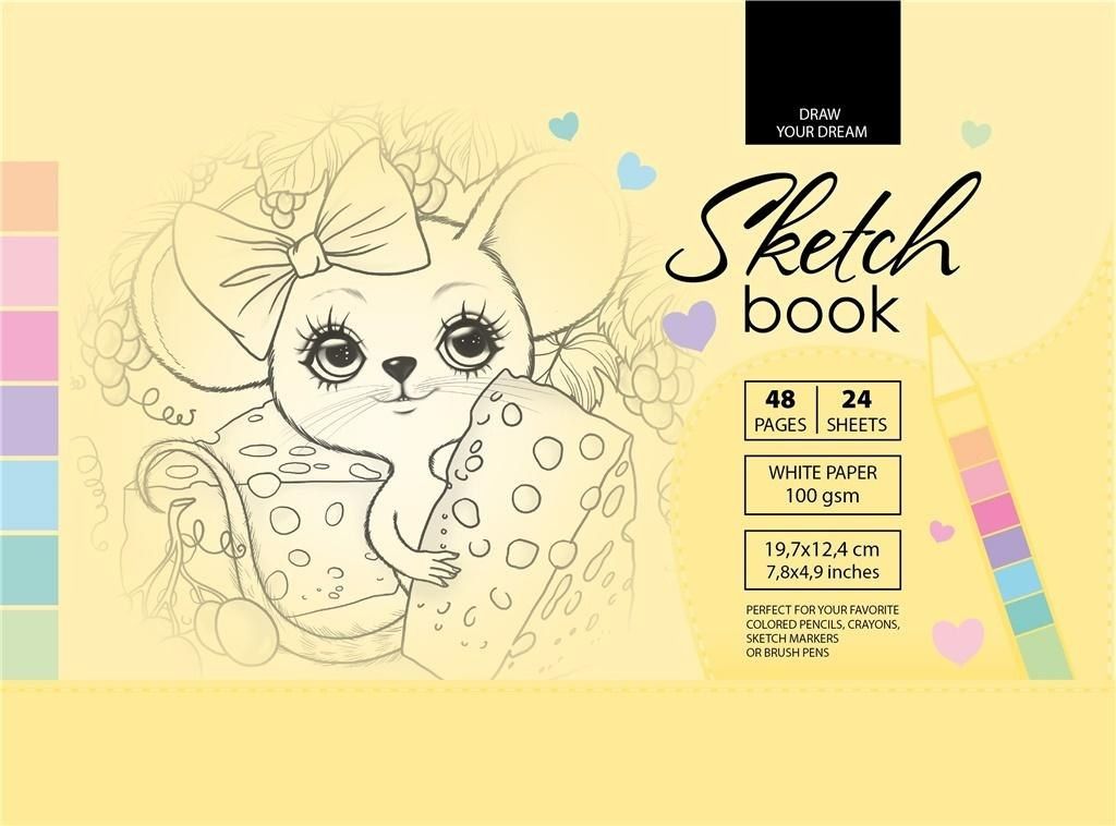 Fresh Szkicownik 12.4x19.7cm 96k żółty