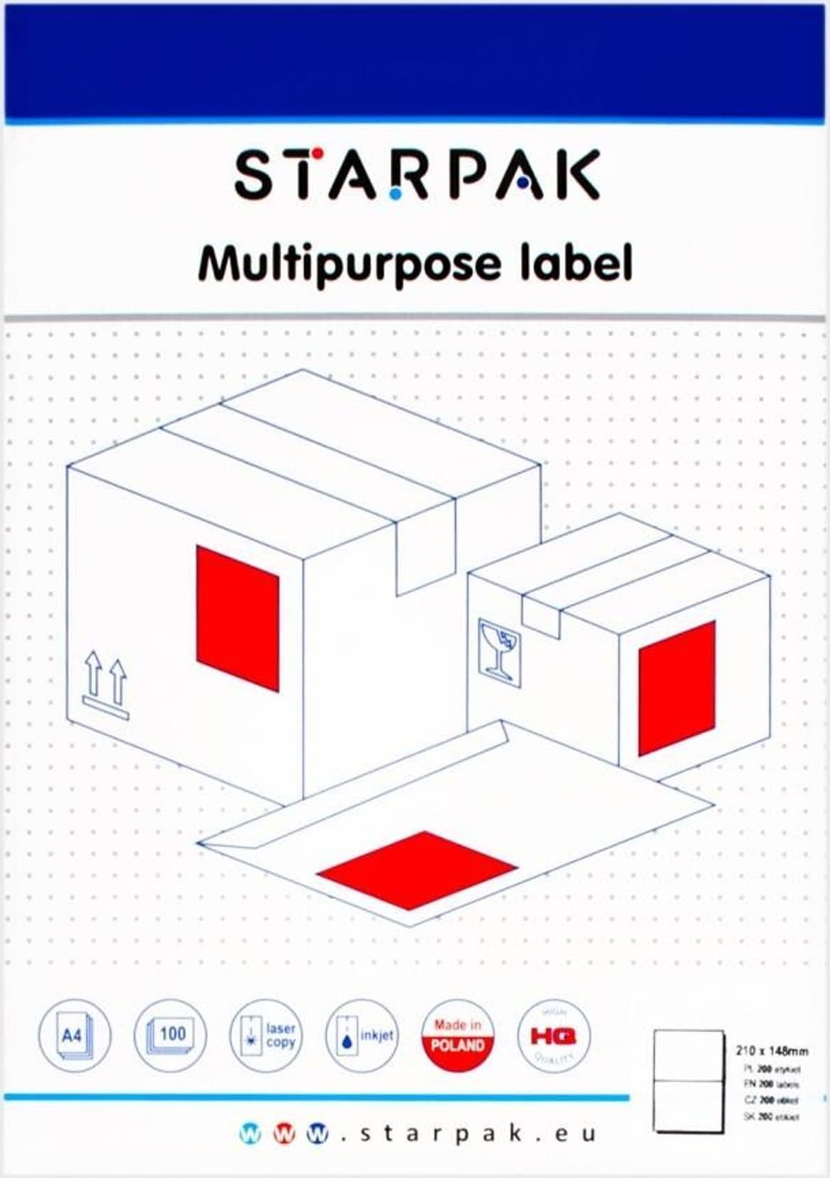 Starpak I ETYKIETA SPRZYL 210X148 STK PUD OP200SZT 1/10