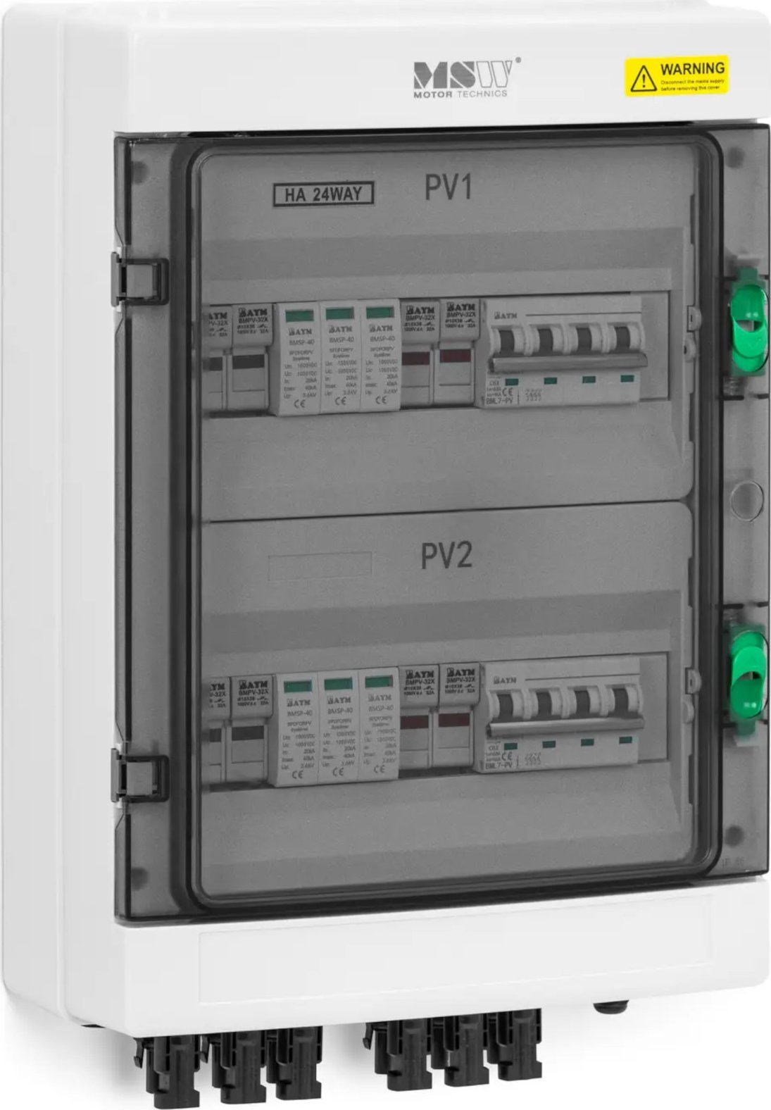 MSW Skrzynka przyłączeniowa rozdzielnica PV do fotowoltaiki typ 2 4 wejścia 2 wyjścia 1000 V IP66 Skrzynka przyłączeniowa rozdzielnica PV do fotowolta
