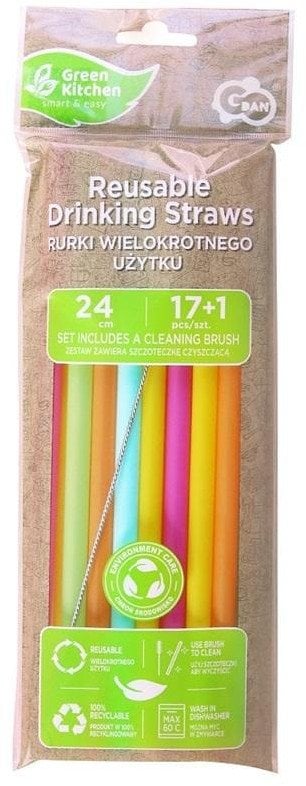 Słomki wielokrotnego użytku 17szt + szczoteczka